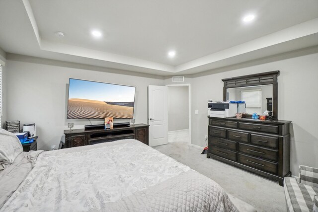 2785 Tulip Way, Commerce Twp, MI 48382 - bedroom featuring a tray ceiling, recessed lighting, and light carpet