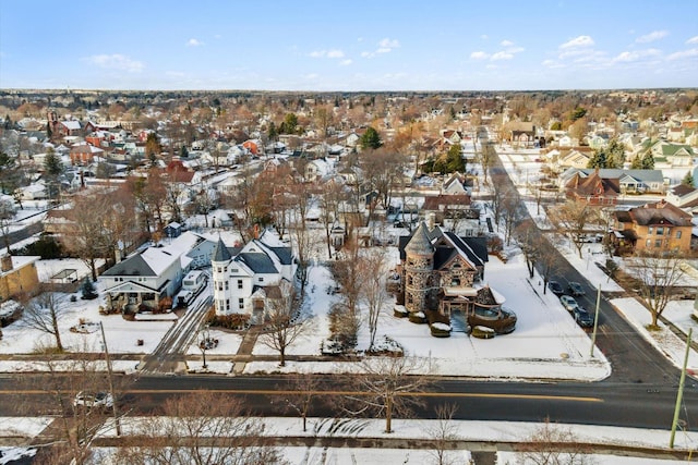 view of snowy aerial view