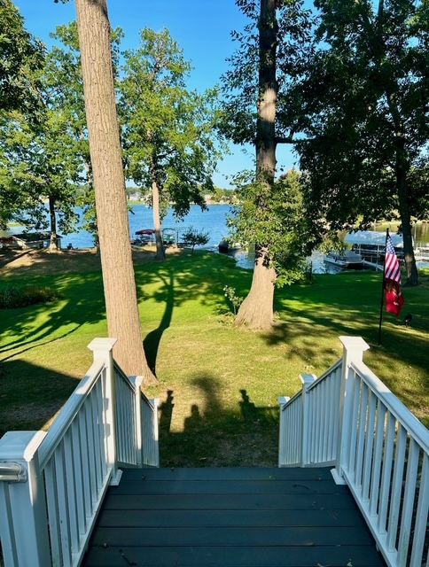 exterior space featuring a water view