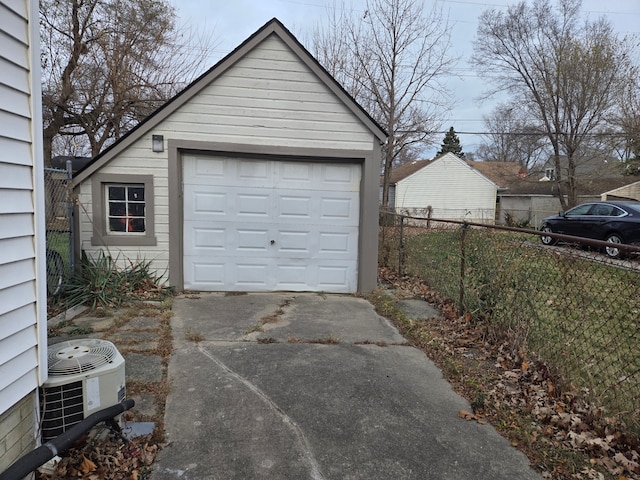 garage with cooling unit