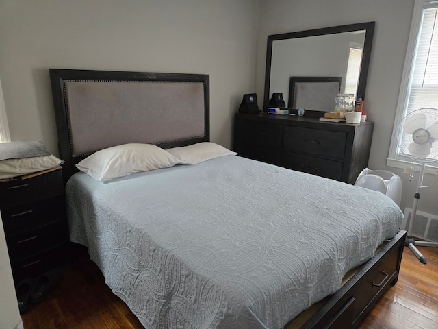 bedroom with light wood-type flooring