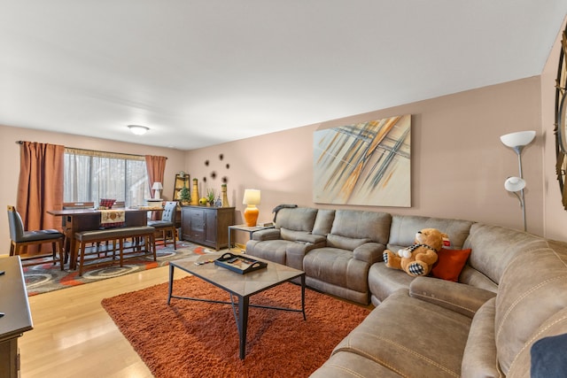 living room with wood-type flooring