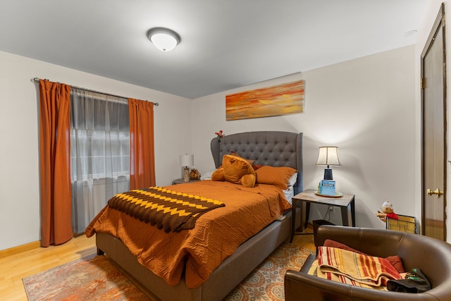 bedroom featuring light hardwood / wood-style flooring