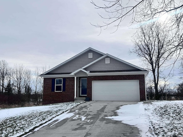 view of front of house with a garage