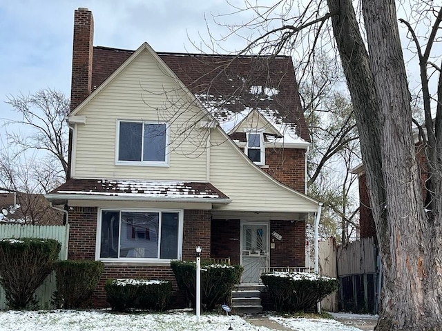 view of front of property with covered porch