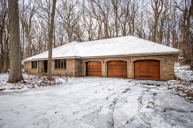 exterior space with brick siding