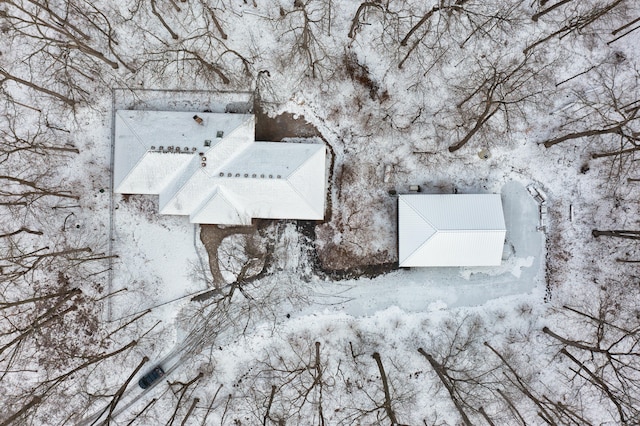 view of snowy aerial view