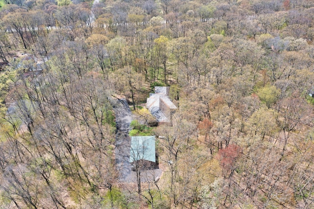 bird's eye view with a forest view