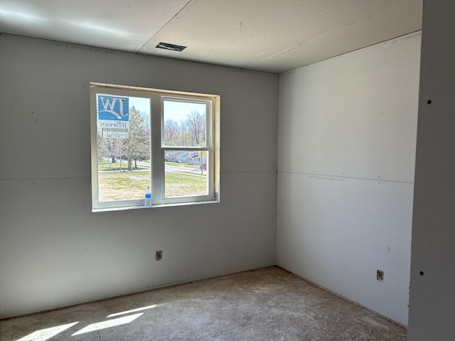 view of spare room