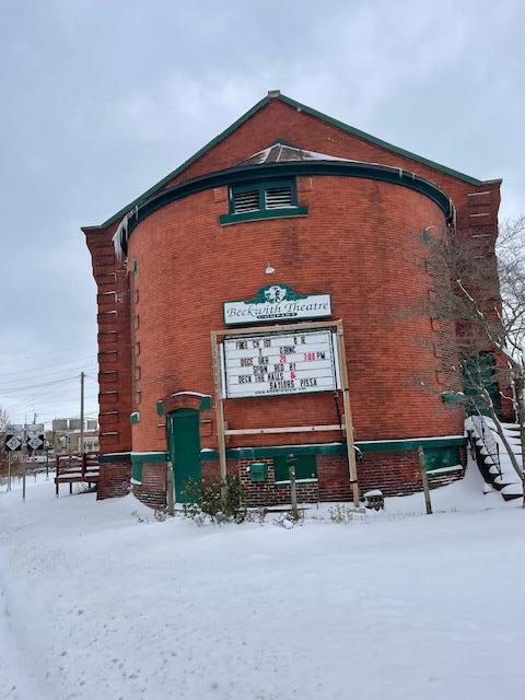 view of snow covered property