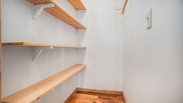 spacious closet with hardwood / wood-style flooring