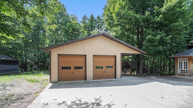 view of garage