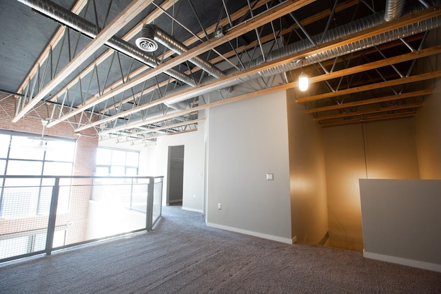 basement featuring carpet