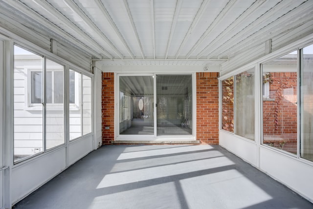 view of unfurnished sunroom