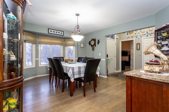 dining area featuring hardwood / wood-style flooring