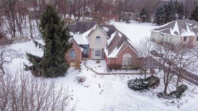 view of snowy aerial view