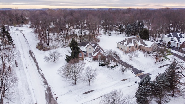 view of snowy aerial view