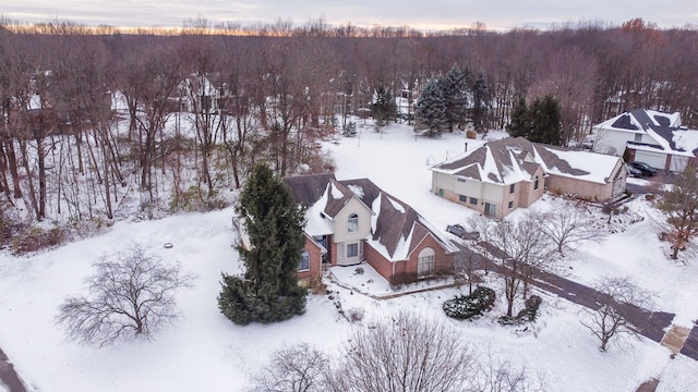 view of snowy aerial view