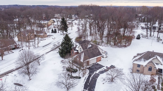 view of snowy aerial view