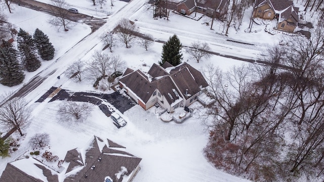 view of snowy aerial view