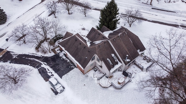 view of snowy aerial view