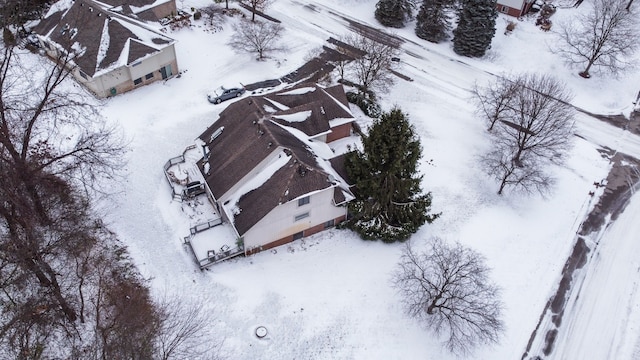 view of snowy aerial view