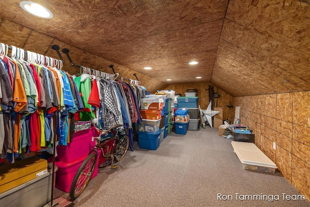 2187 Riley St, Hudsonville, MI 49426 - walk in closet featuring vaulted ceiling and carpet floors