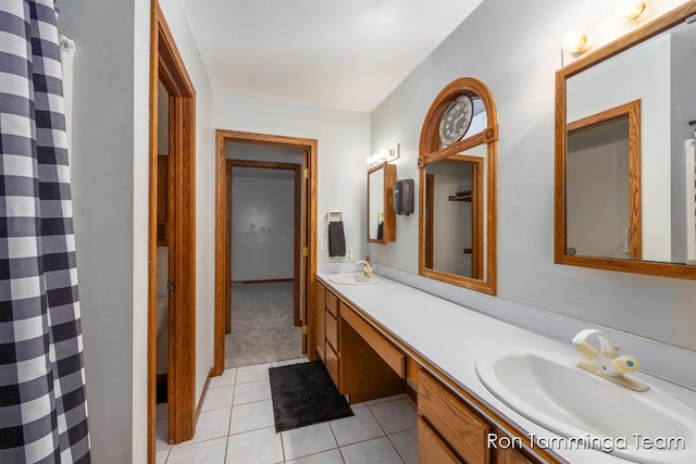 2187 Riley St, Hudsonville, MI 49426 - bathroom with double vanity and tile patterned flooring