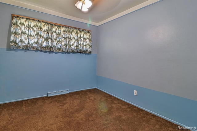 unfurnished room featuring carpet floors and ceiling fan