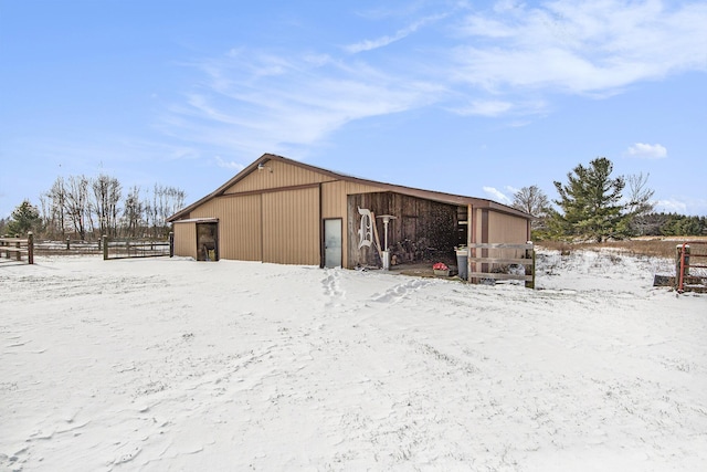 view of snow covered structure