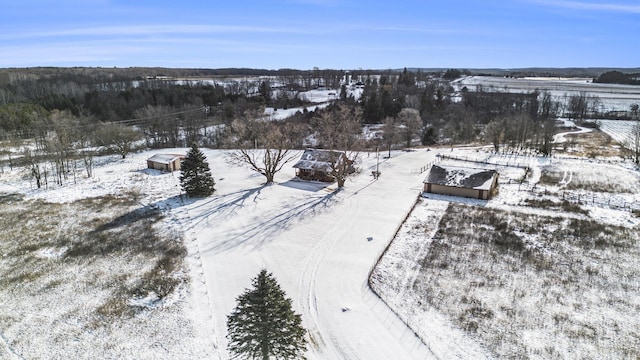 view of snowy aerial view