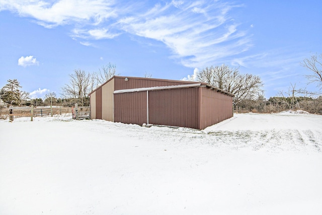 view of snow covered structure