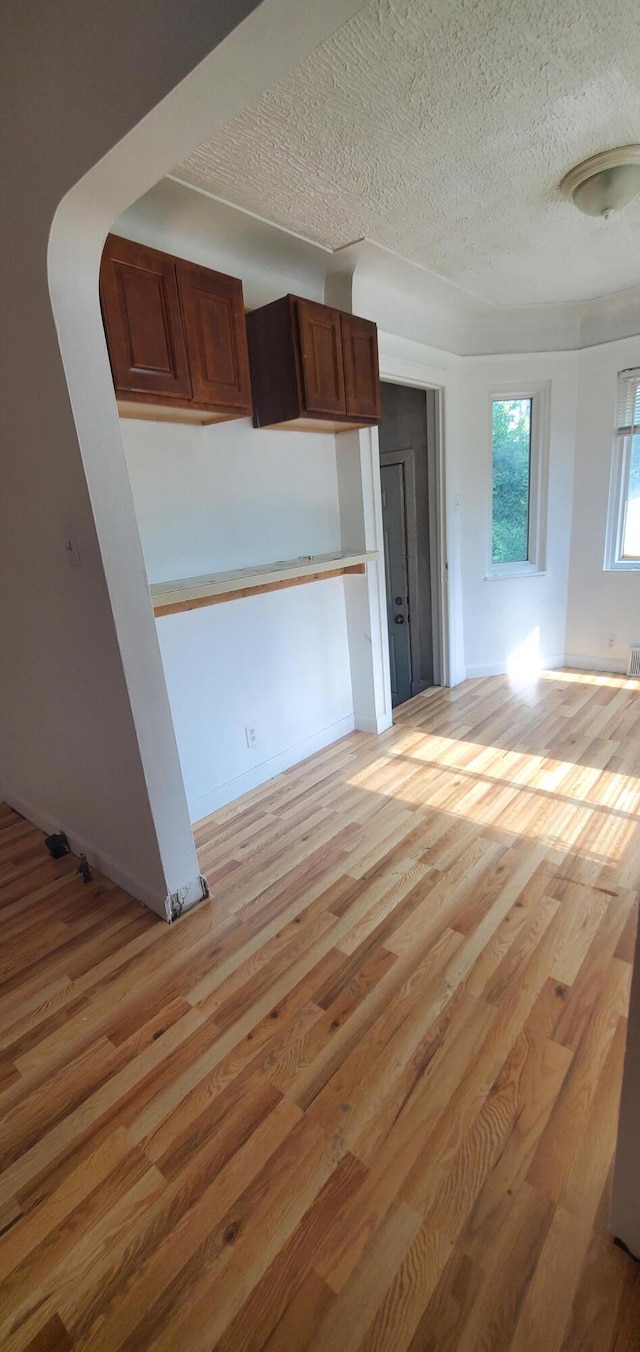11828 College St, Detroit, MI 48205 - kitchen featuring light hardwood / wood-style floors and a textured ceiling