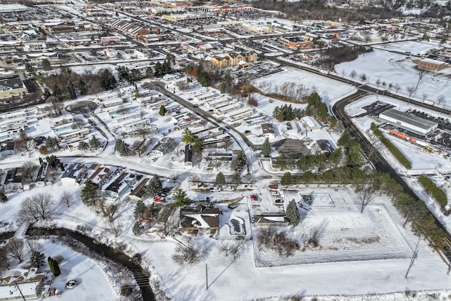 view of snowy aerial view