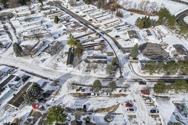 view of snowy aerial view