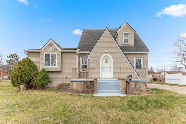 view of front of home with a front yard