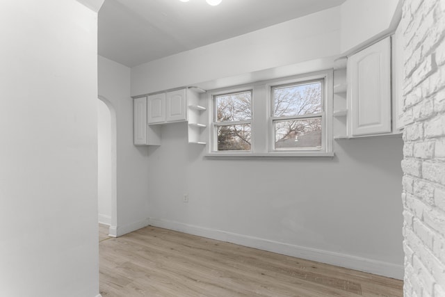 interior space with light hardwood / wood-style flooring