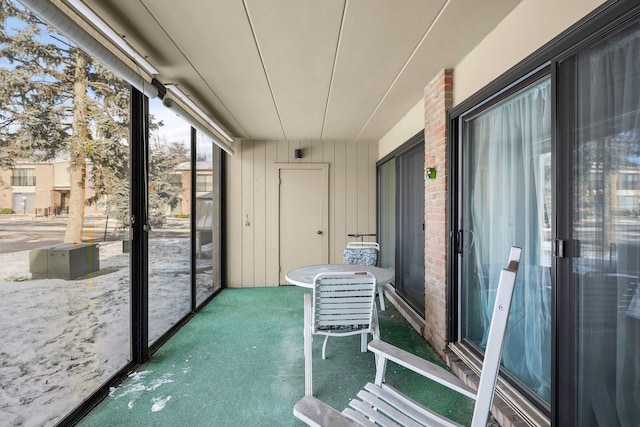 view of unfurnished sunroom