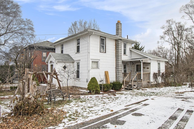 view of snowy exterior