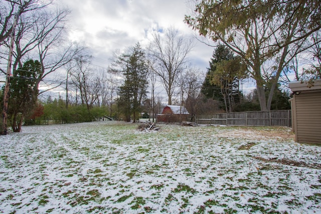 view of snowy yard