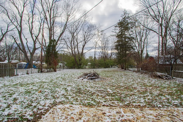 view of snowy yard