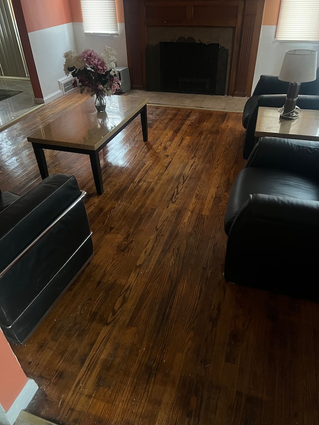 living room featuring hardwood / wood-style flooring