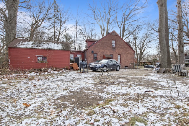 view of snowy exterior