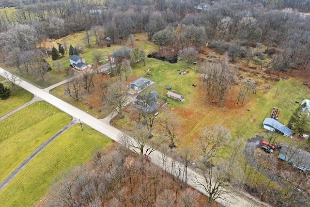 drone / aerial view with a rural view