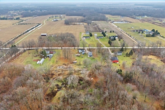 bird's eye view with a rural view