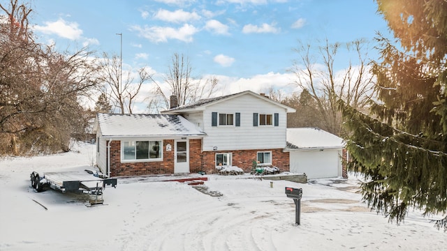 tri-level home with a garage