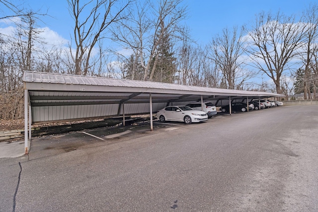 view of car parking featuring a carport