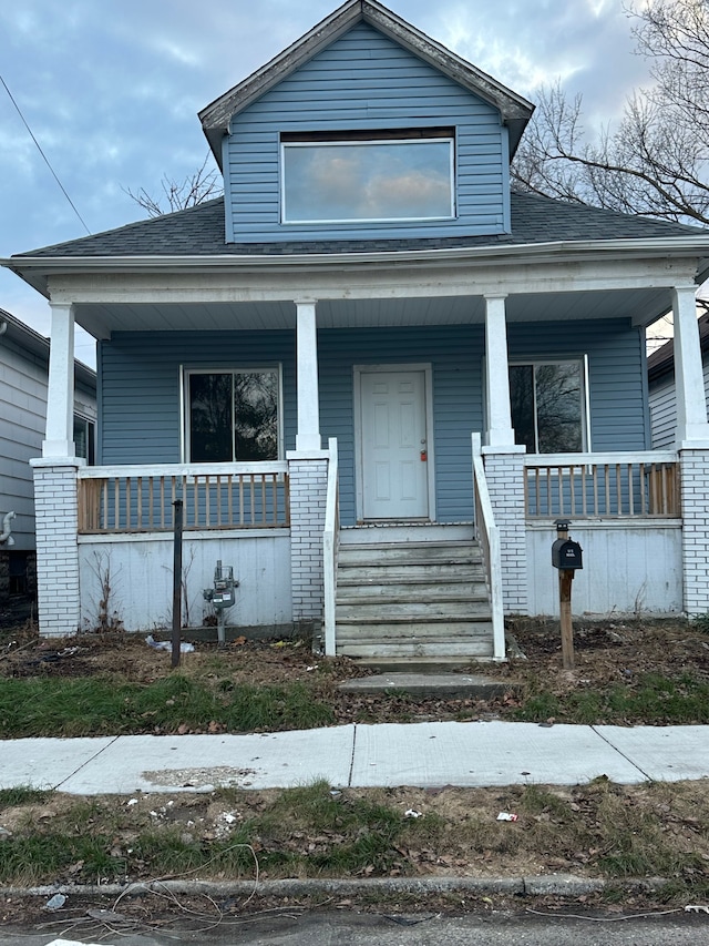 bungalow-style house featuring a porch