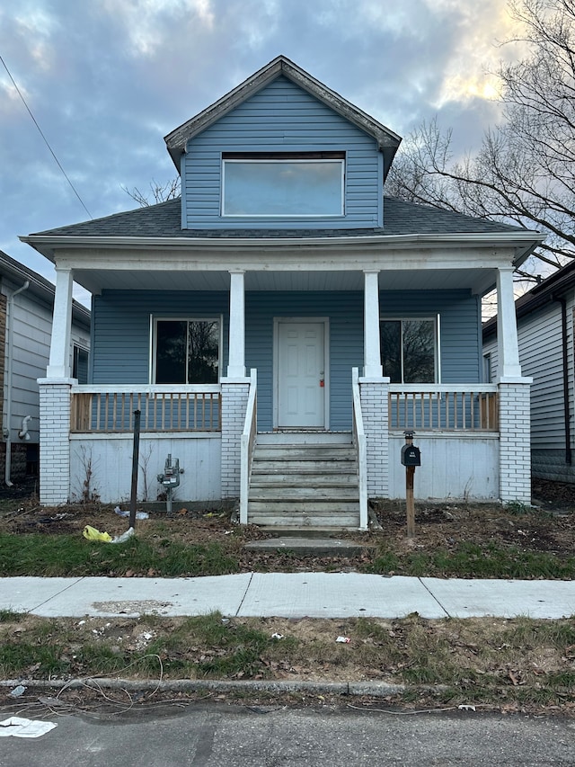 bungalow-style home featuring a porch