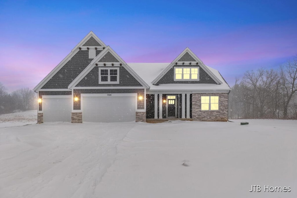 view of front of house featuring stone siding